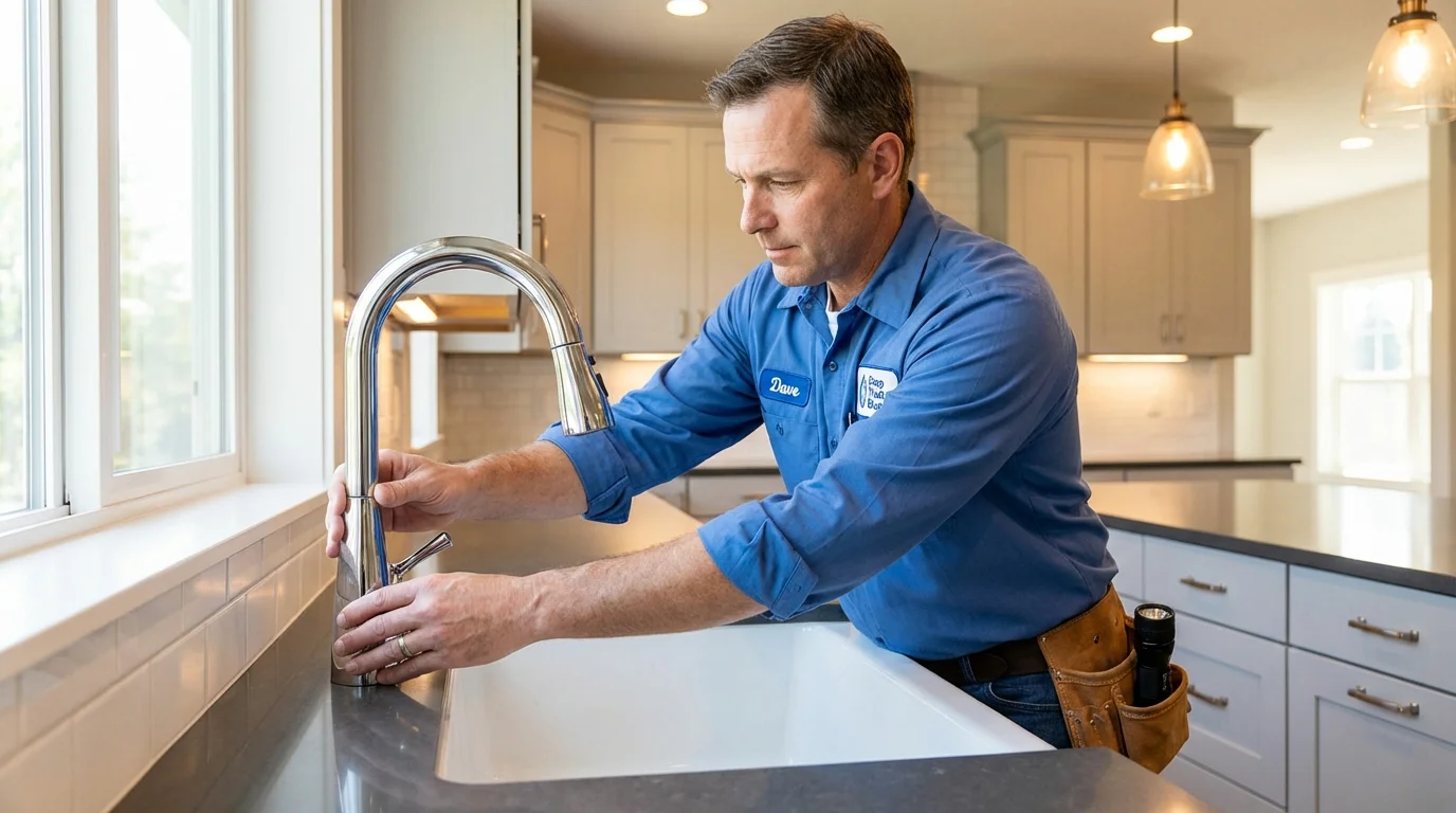Kitchen faucet installation by Johns Plumbing LLC in Fredericktown